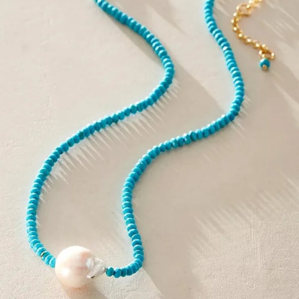 Free People Blasko Choker (Turquoise & Pearl)